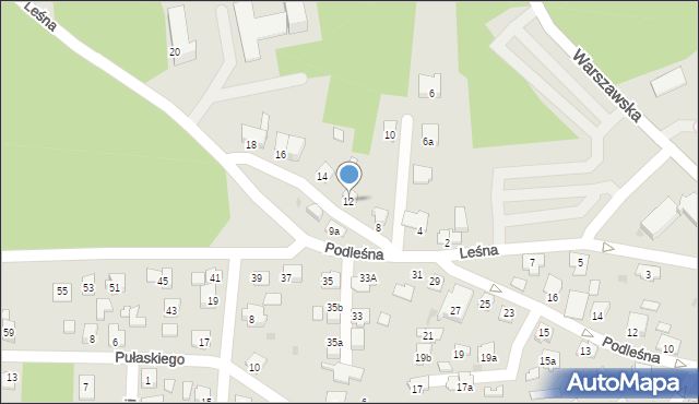 Leżajsk, Leśna, 12, mapa Leżajsk