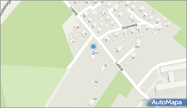 Leżajsk, Leśna, 29, mapa Leżajsk