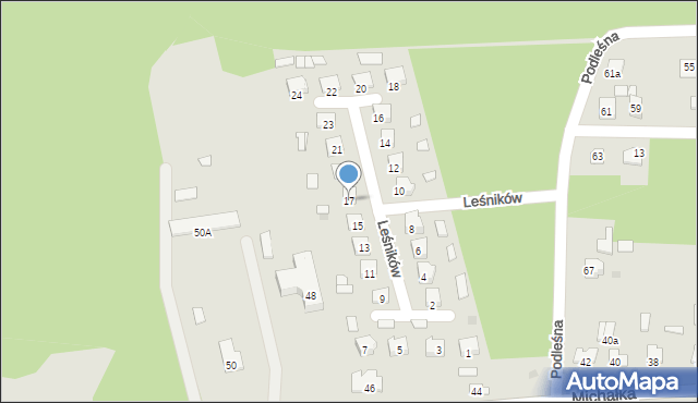 Leżajsk, Leśników, 17, mapa Leżajsk