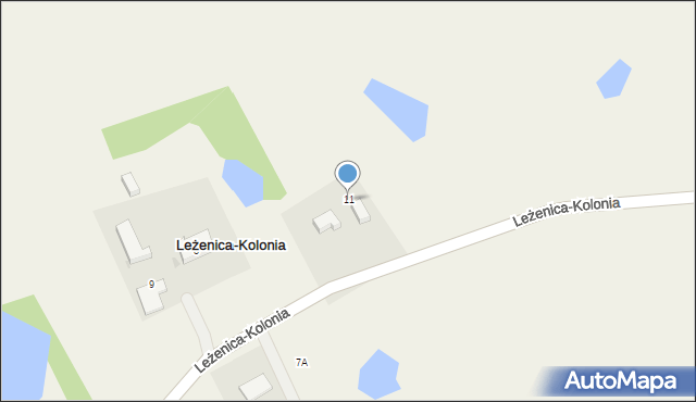 Leżenica-Kolonia, Leżenica-Kolonia, 11, mapa Leżenica-Kolonia