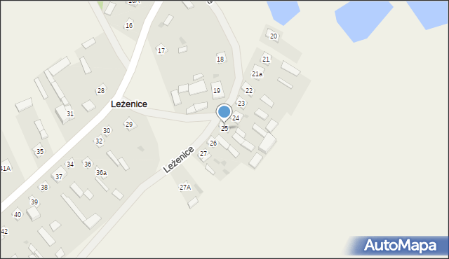 Leżenice, Leżenice, 25, mapa Leżenice