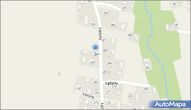 Łężyny, Łężyny, 185, mapa Łężyny