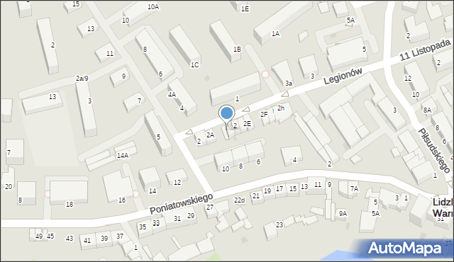 Lidzbark Warmiński, Legionów, 2B, mapa Lidzbark Warmiński