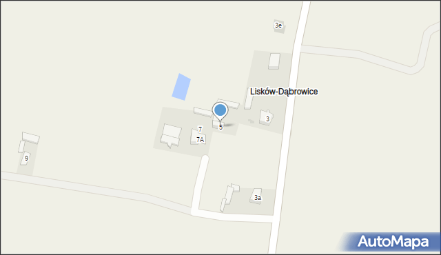 Lisków, Leśna, 5, mapa Lisków