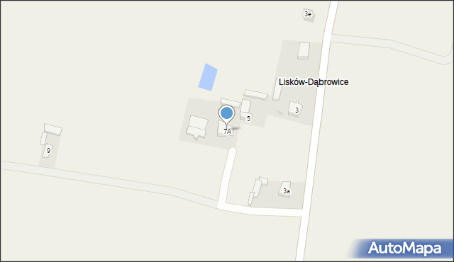 Lisków, Leśna, 7A, mapa Lisków