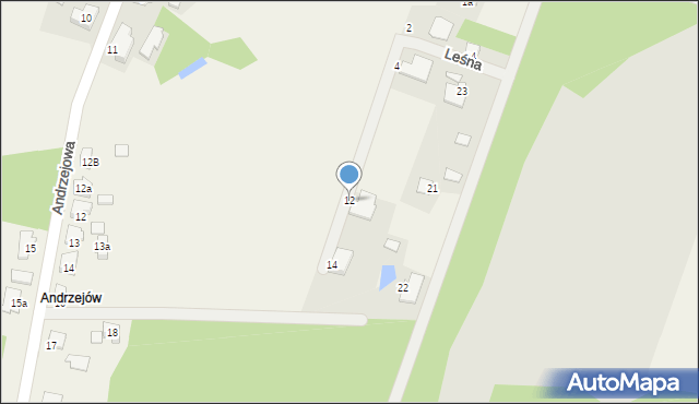 Lisowice, Leśna, 12, mapa Lisowice