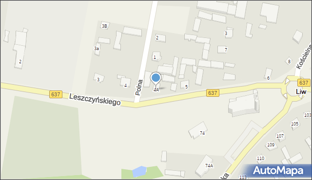 Liw, Leszczyńskiego K. R., ks., 4A, mapa Liw