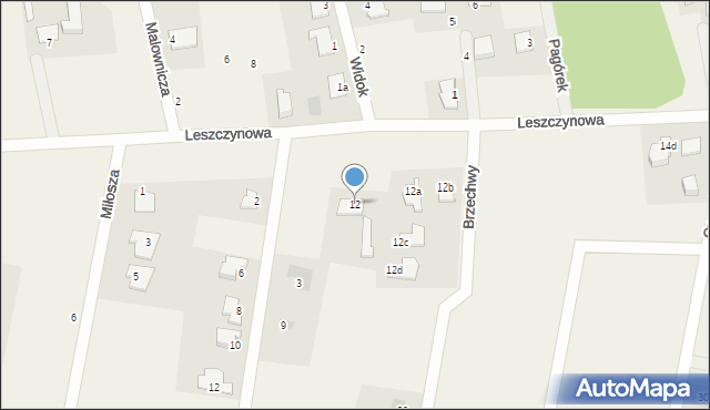 Łochowo, Leszczynowa, 12, mapa Łochowo