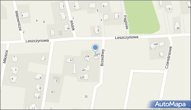 Łochowo, Leszczynowa, 12b, mapa Łochowo