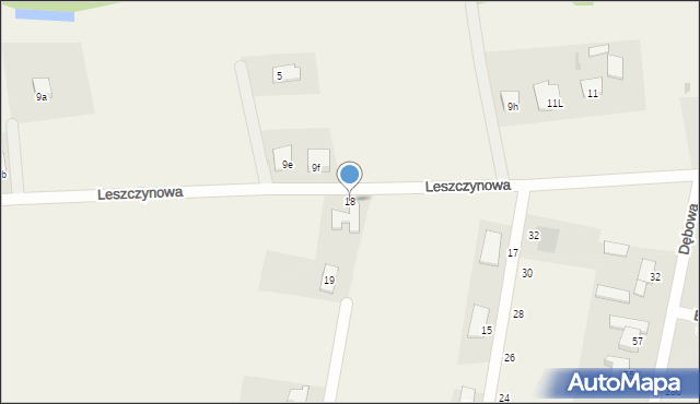 Łochowo, Leszczynowa, 18, mapa Łochowo