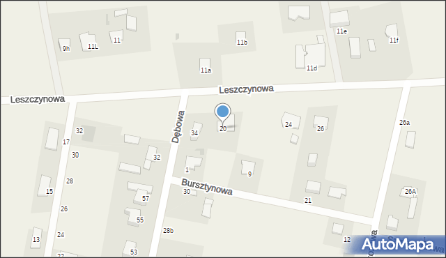 Łochowo, Leszczynowa, 20, mapa Łochowo