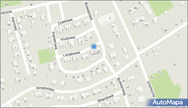 Łódź, Leżakowa, 13, mapa Łodzi