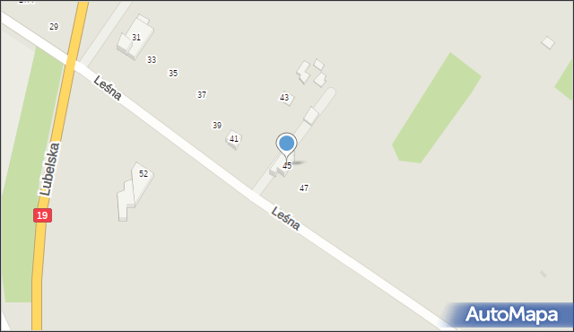 Łosice, Leśna, 45, mapa Łosice