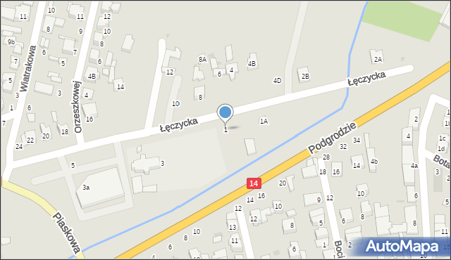 Łowicz, Łęczycka, 1, mapa Łowicza