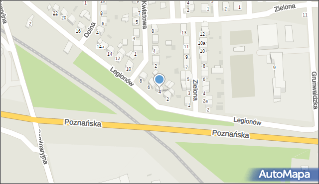 Łowicz, Legionów, 4, mapa Łowicza