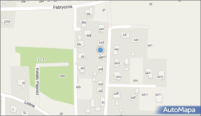 Łoziska, Leśna, 44F, mapa Łoziska