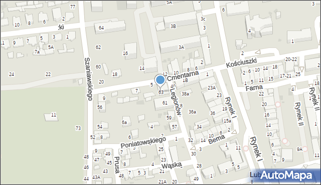 Lubartów, Legionów, 63, mapa Lubartów