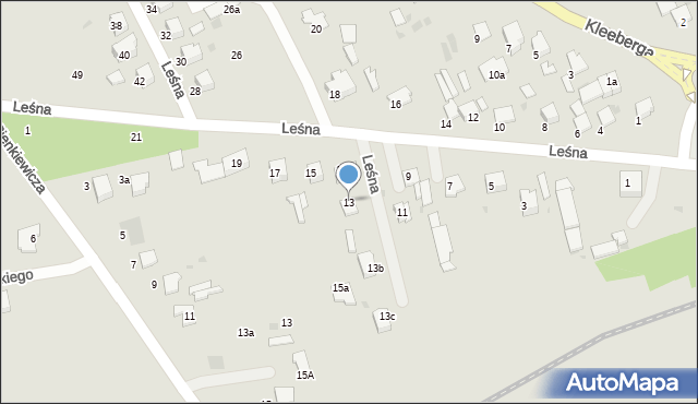 Lubartów, Leśna, 13, mapa Lubartów