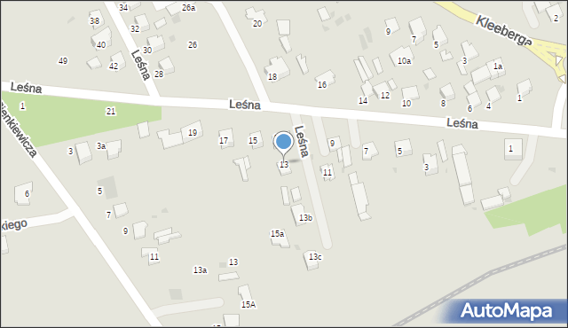 Lubartów, Leśna, 13, mapa Lubartów