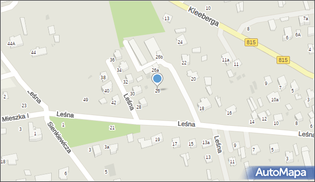 Lubartów, Leśna, 26, mapa Lubartów