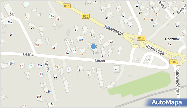 Lubartów, Leśna, 8, mapa Lubartów