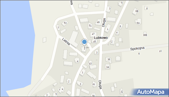 Lubkowo, Letnia, 2, mapa Lubkowo