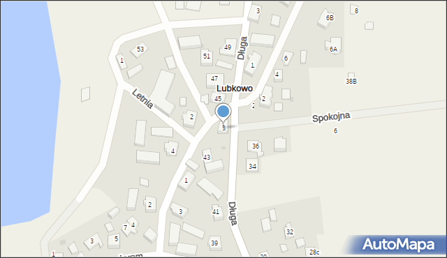 Lubkowo, Letnia, 3, mapa Lubkowo