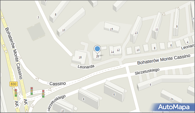 Lublin, Leonarda, 16, mapa Lublina