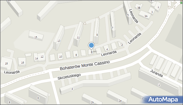 Lublin, Leonarda, 6, mapa Lublina