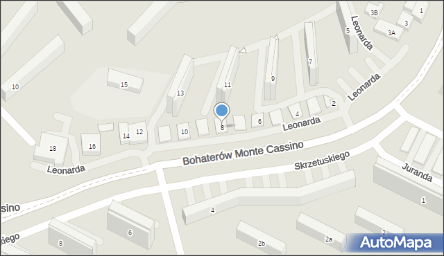 Lublin, Leonarda, 8, mapa Lublina