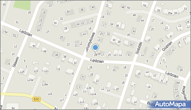 Lublin, Lędzian, 19, mapa Lublina