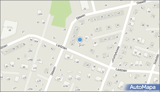 Lublin, Lędzian, 27, mapa Lublina