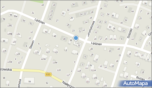 Lublin, Lędzian, 36, mapa Lublina