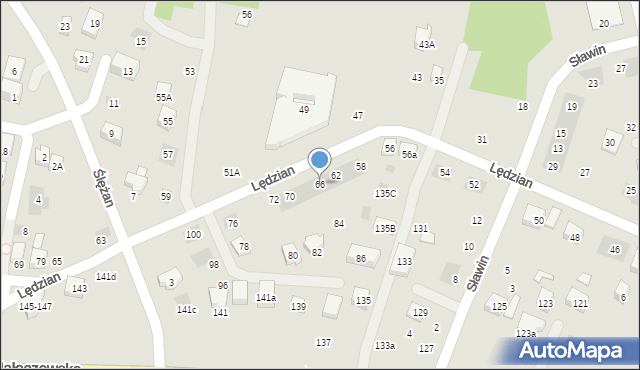 Lublin, Lędzian, 66, mapa Lublina