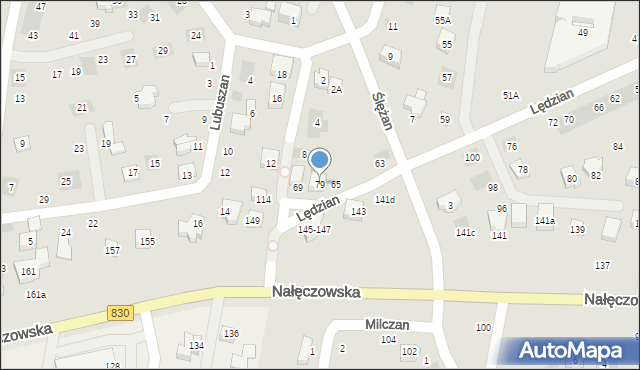 Lublin, Lędzian, 79, mapa Lublina