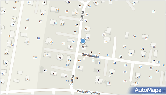 Lublin, Leszka, 78, mapa Lublina