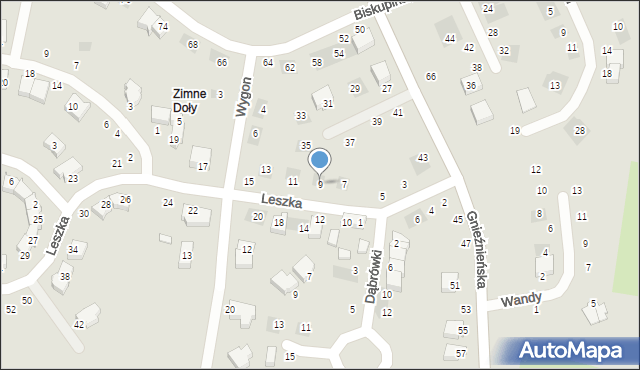 Lublin, Leszka, 9, mapa Lublina