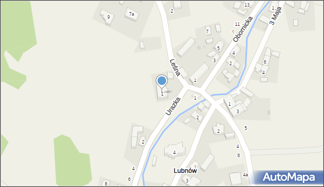 Lubnów, Leśna, 1, mapa Lubnów