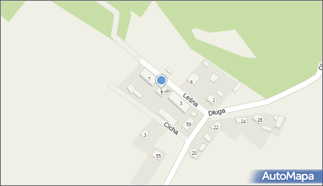 Ludwików, Leśna, 5, mapa Ludwików