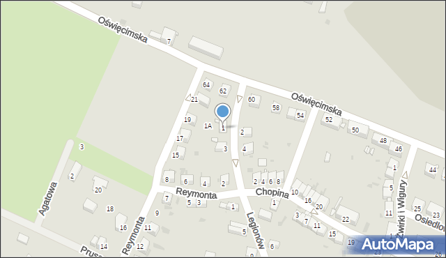 Lwówek Śląski, Legionów, 1, mapa Lwówek Śląski