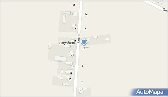 Łyszkowice, Leśna, 5, mapa Łyszkowice