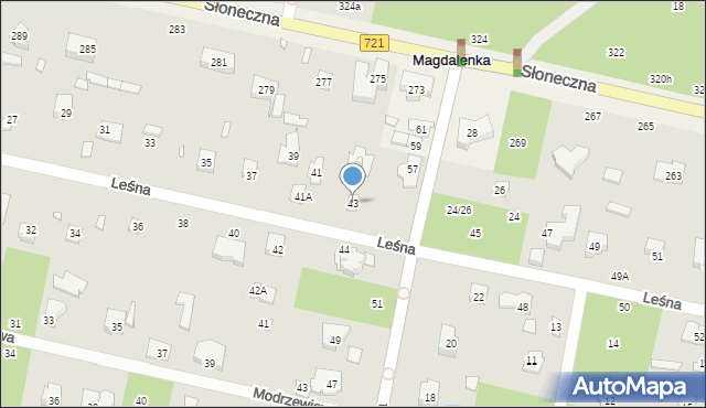 Magdalenka, Leśna, 43, mapa Magdalenka