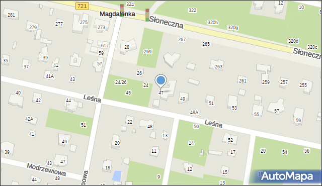 Magdalenka, Leśna, 47, mapa Magdalenka