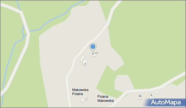 Maków Podhalański, Leśna, 6, mapa Maków Podhalański