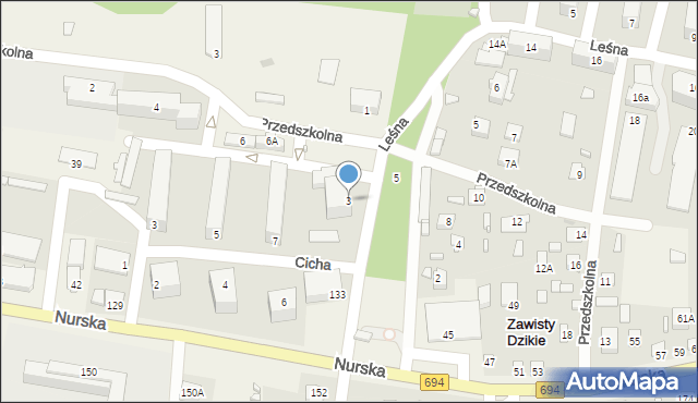 Małkinia Górna, Leśna, 3, mapa Małkinia Górna