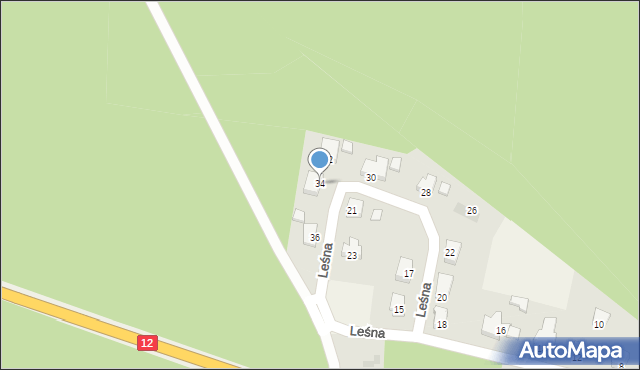 Marszów, Leśna, 34, mapa Marszów