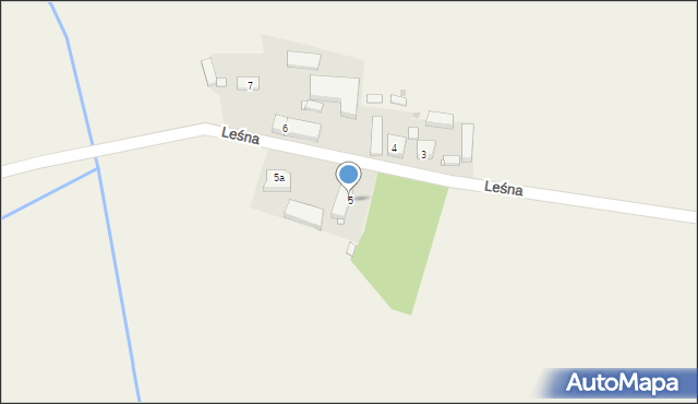 Masanów, Leśna, 5, mapa Masanów