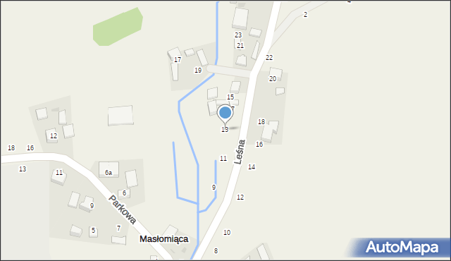 Masłomiąca, Leśna, 13, mapa Masłomiąca