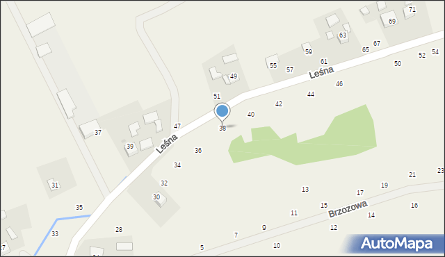 Masłomiąca, Leśna, 38, mapa Masłomiąca