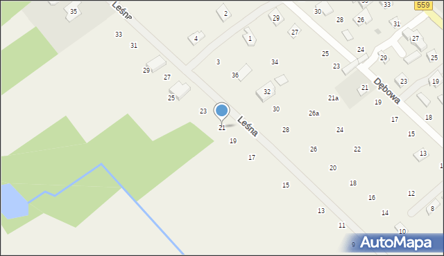 Maszewo Duże, Leśna, 21, mapa Maszewo Duże